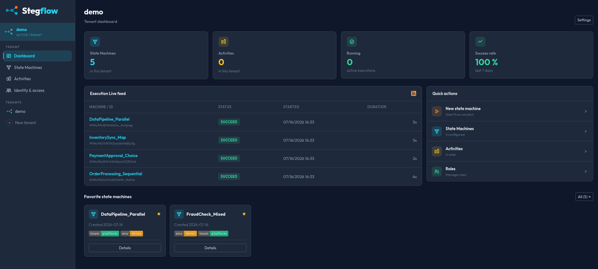 Stegflow web console