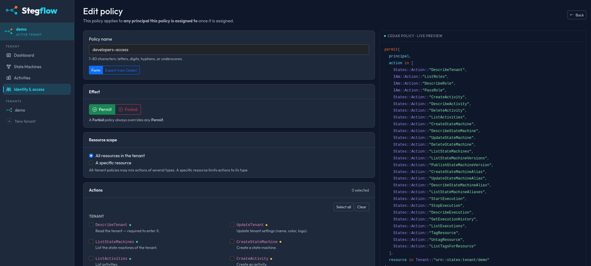 Stegflow web console